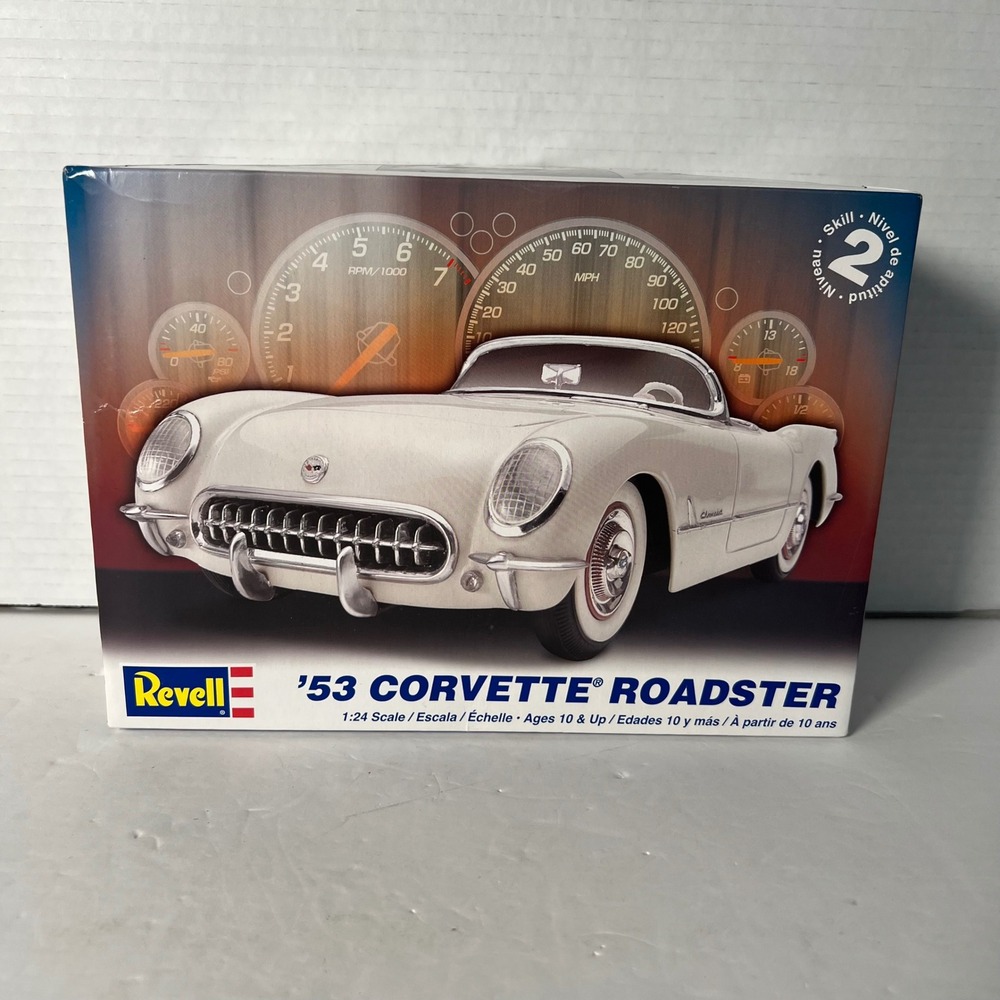Revell 1953 Corvette Roadster 1:24 Scale Model Kit 85-2164 Skill Level 2 White